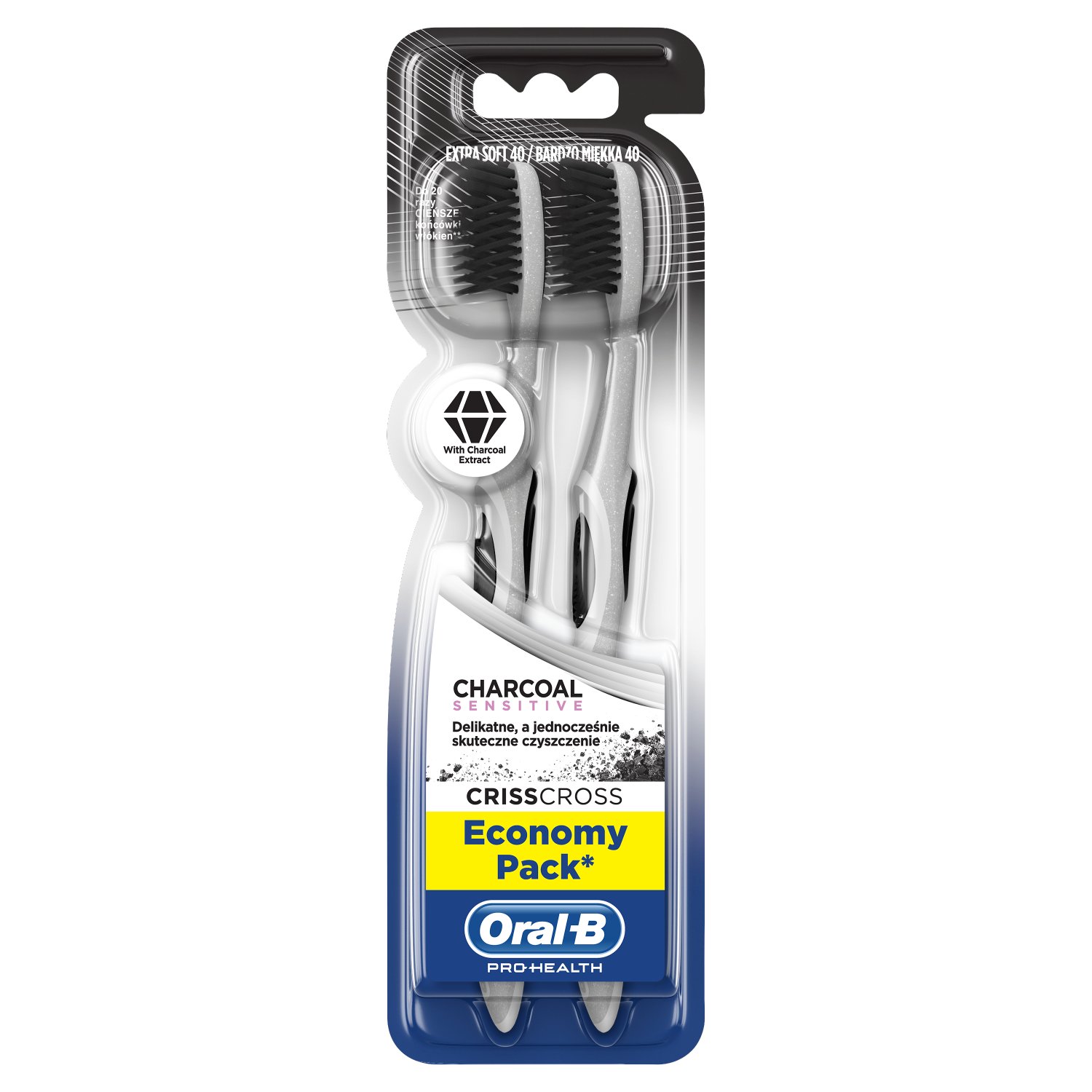 ORAL-B 3DW CHARCOAL SZCZOT. 2SZT main product photo