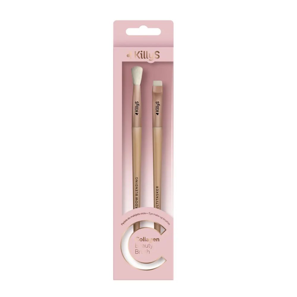 Killys Collagen Beauty Brush pędzle do brwi i rozcierania cieni 2 sztuki