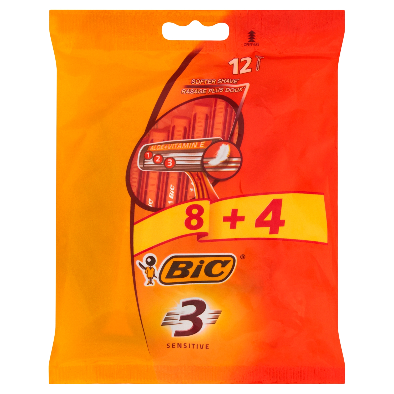 Bic 3 Sensitive Jednoczęściowe maszynki do golenia 12 sztuk
