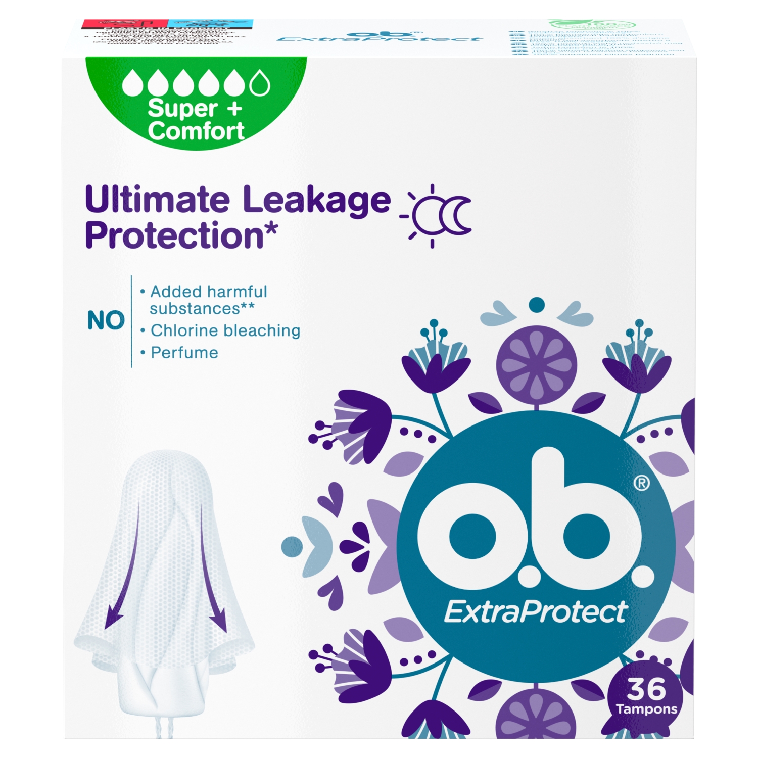 O.B. ExtraProtect Super+ Comfort Tampony 36 sztuk