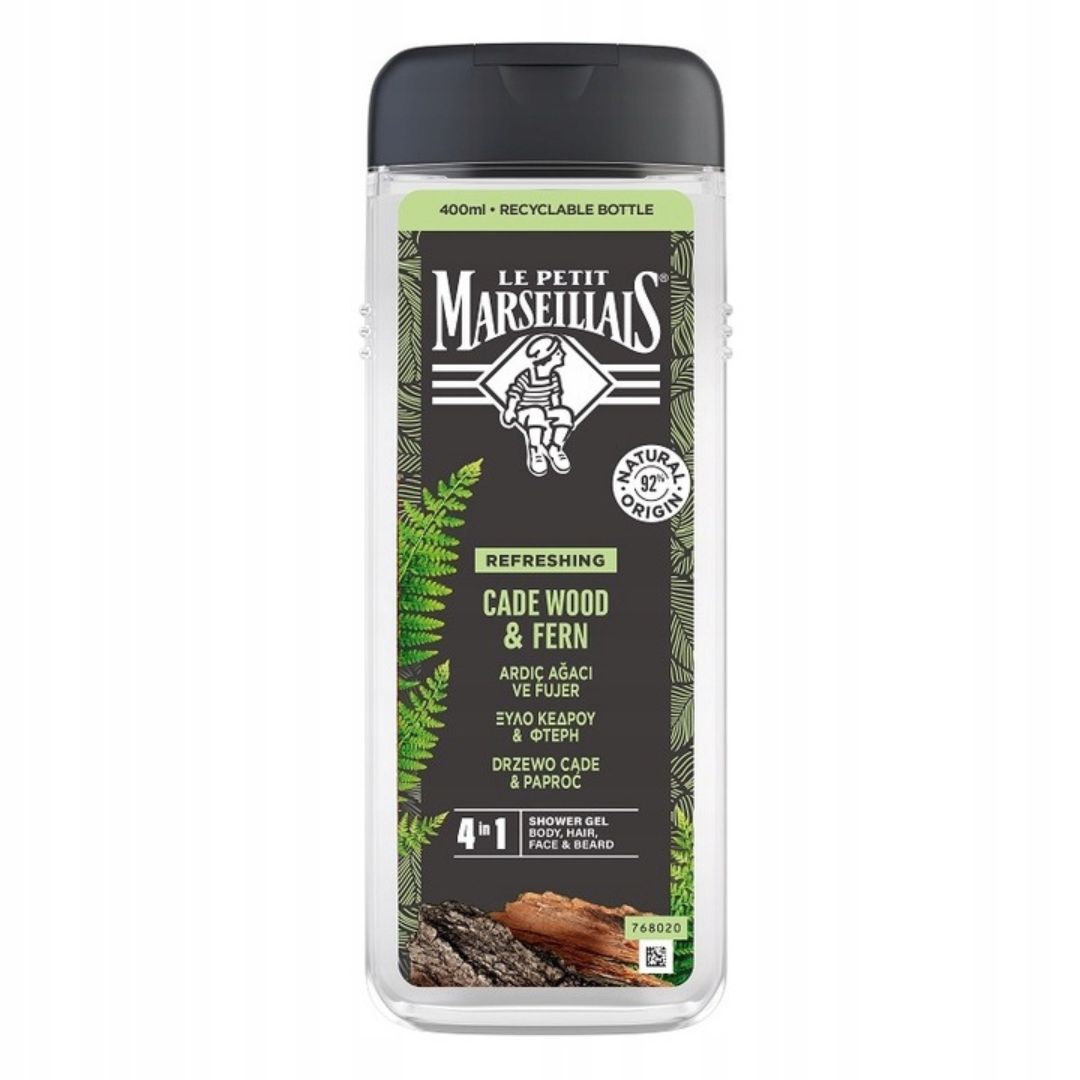 Le Petit Marseillais żel pod prysznic dla mężczyzn 4w1 Drzewo Cade i Paproć 400 ml