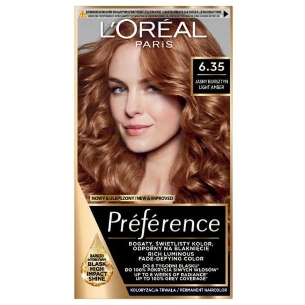 L'Oreal Paris Preference 6.35 Jasny Bursztyn farba do włosów
