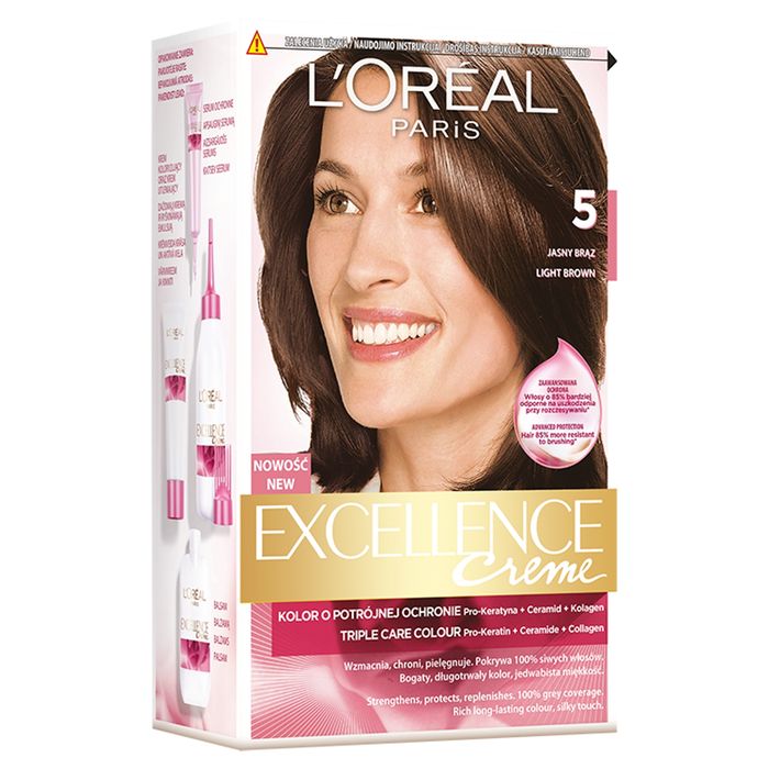 L'Oréal Paris Excellence Creme Farba do włosów 5 Jasny brąz main product photo
