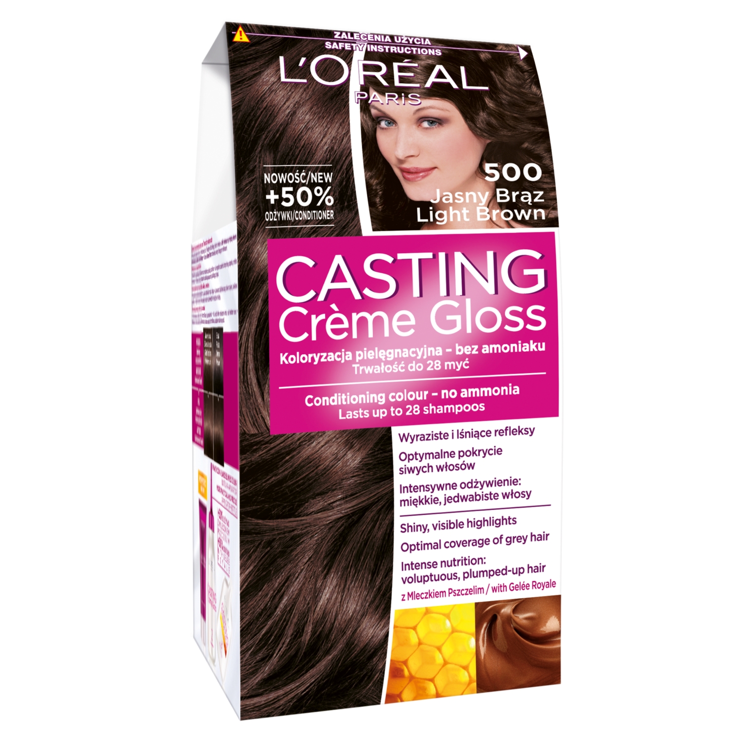 L'Oreal Paris Casting Creme Gloss Farba do włosów 500 jasny brąz