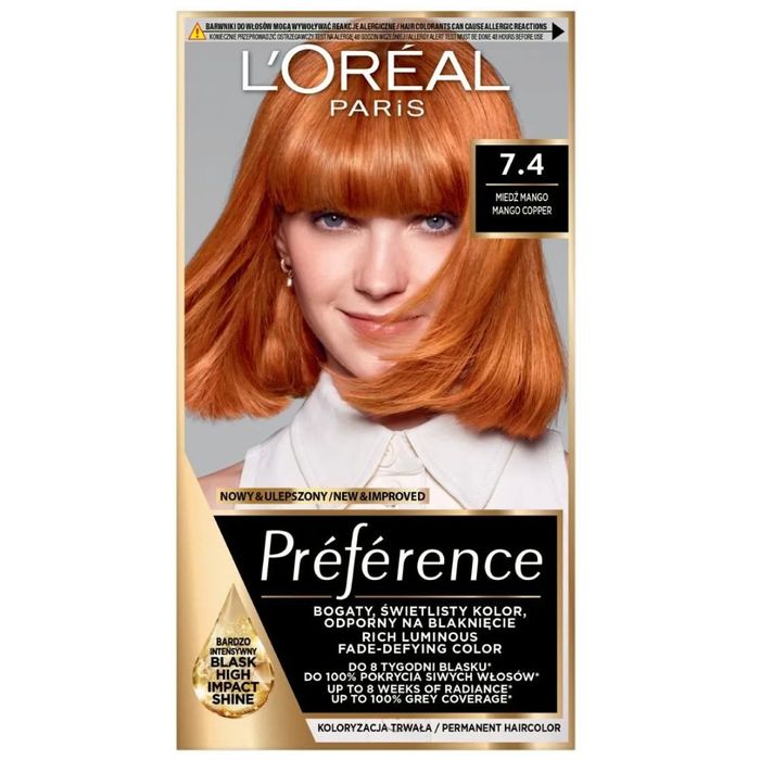 L'Oreal Paris Feria Preference Farba do włosów 74 Mango main product photo