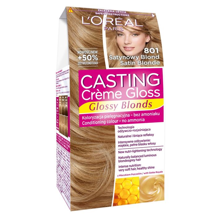 L'Oreal Paris Casting Creme Gloss Farba do włosów 801 satynowy blond main product photo