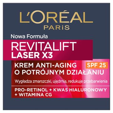 L'Oréal Paris Revitalift Laser X3 Krem Anti-Aging o potrójnym działaniu SPF 25 50 ml