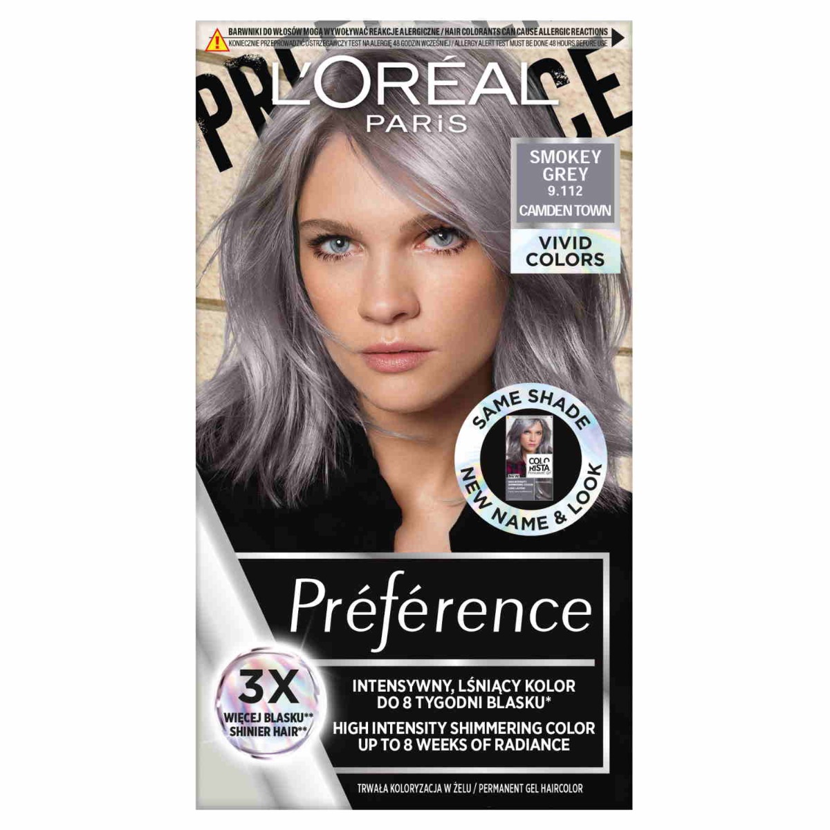 L’OREAL PARIS PREFERENCE VIVIDS 9.112 SMOKEY GREY main product photo