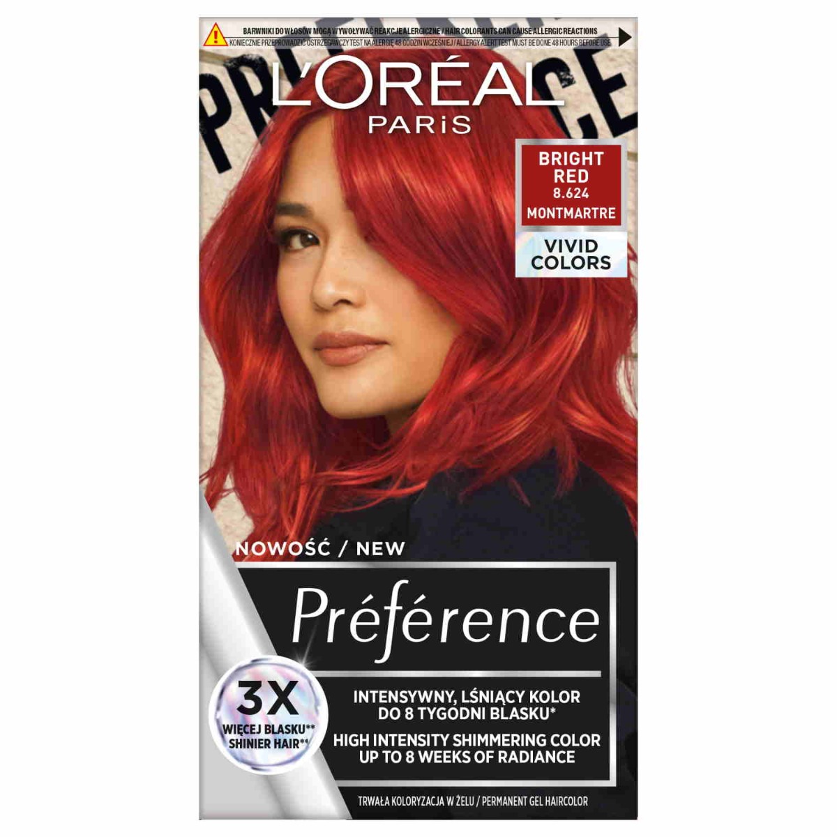 L’OREAL PARIS PREFERENCE VIVIDS 8.624 BRIGHT RED