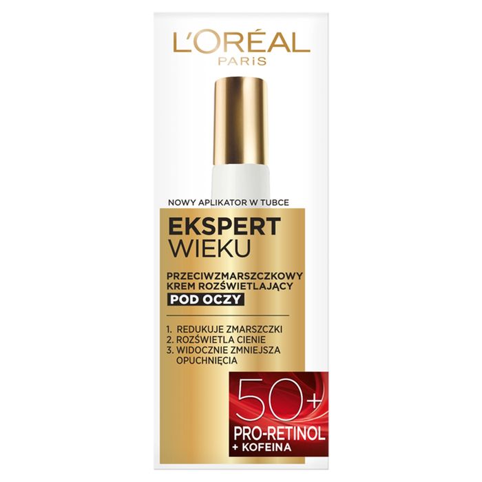 L'Oréal Paris Ekspert Wieku Przeciwzmarszczkowy krem rozświetlający pod oczy 50+ 15 ml main product photo