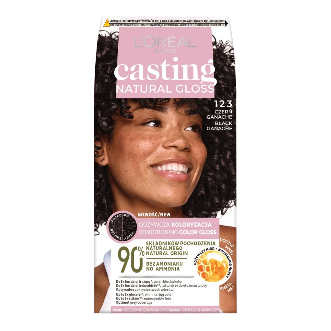 L'Oréal París Casting Natural Gloss Farba do włosów 123 Czerń ganache