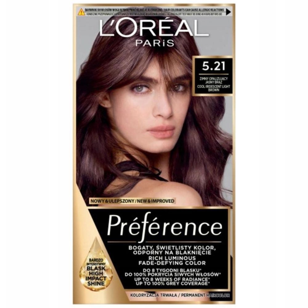 L’Oreal Preference 5.21 Zimny Opalizujący Jasny Brąz farba do włosów 1 szt.