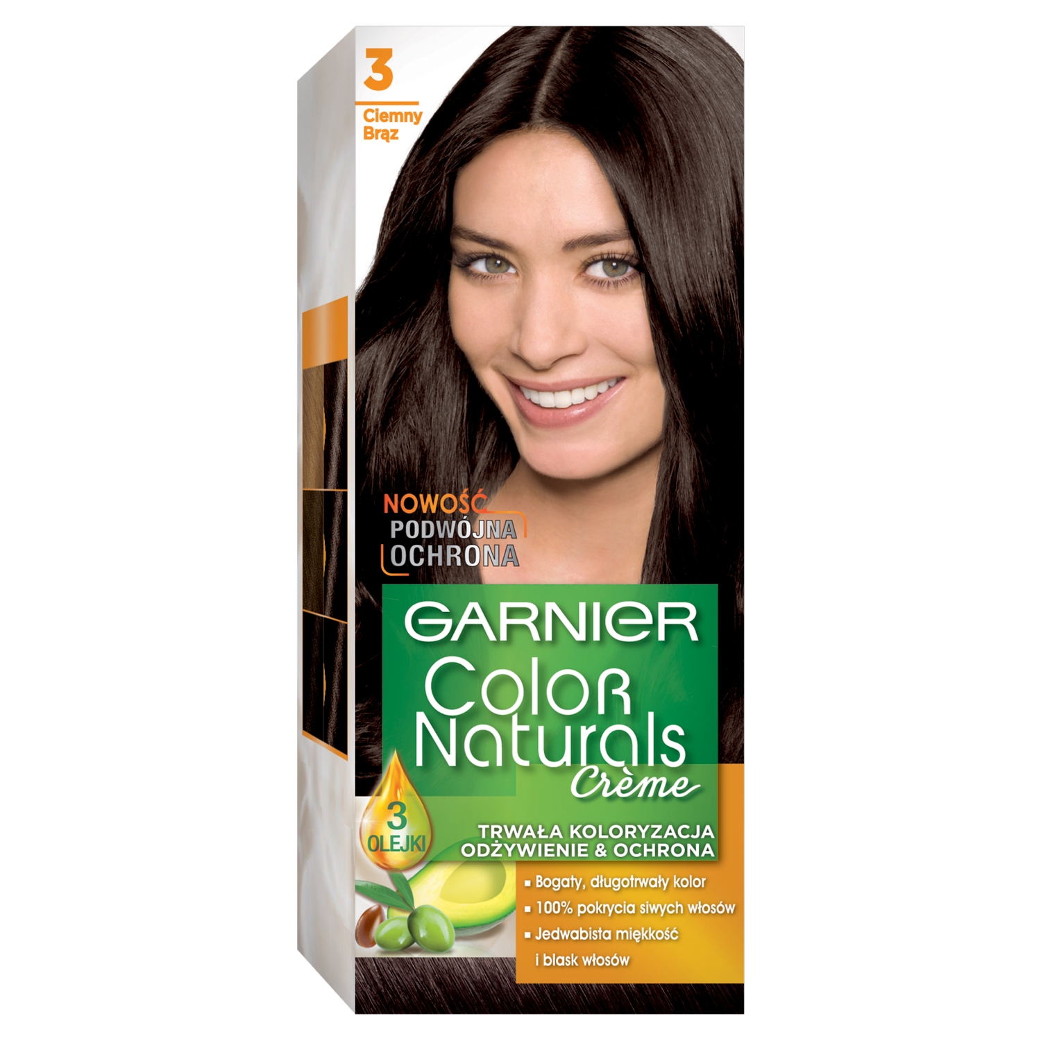 Garnier Color Naturals Creme Farba do włosów 3 Ciemny brąz