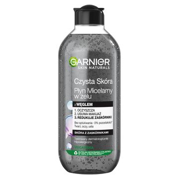 Garnier Skin Naturals Płyn micelarny w żelu z węglem 400 ml