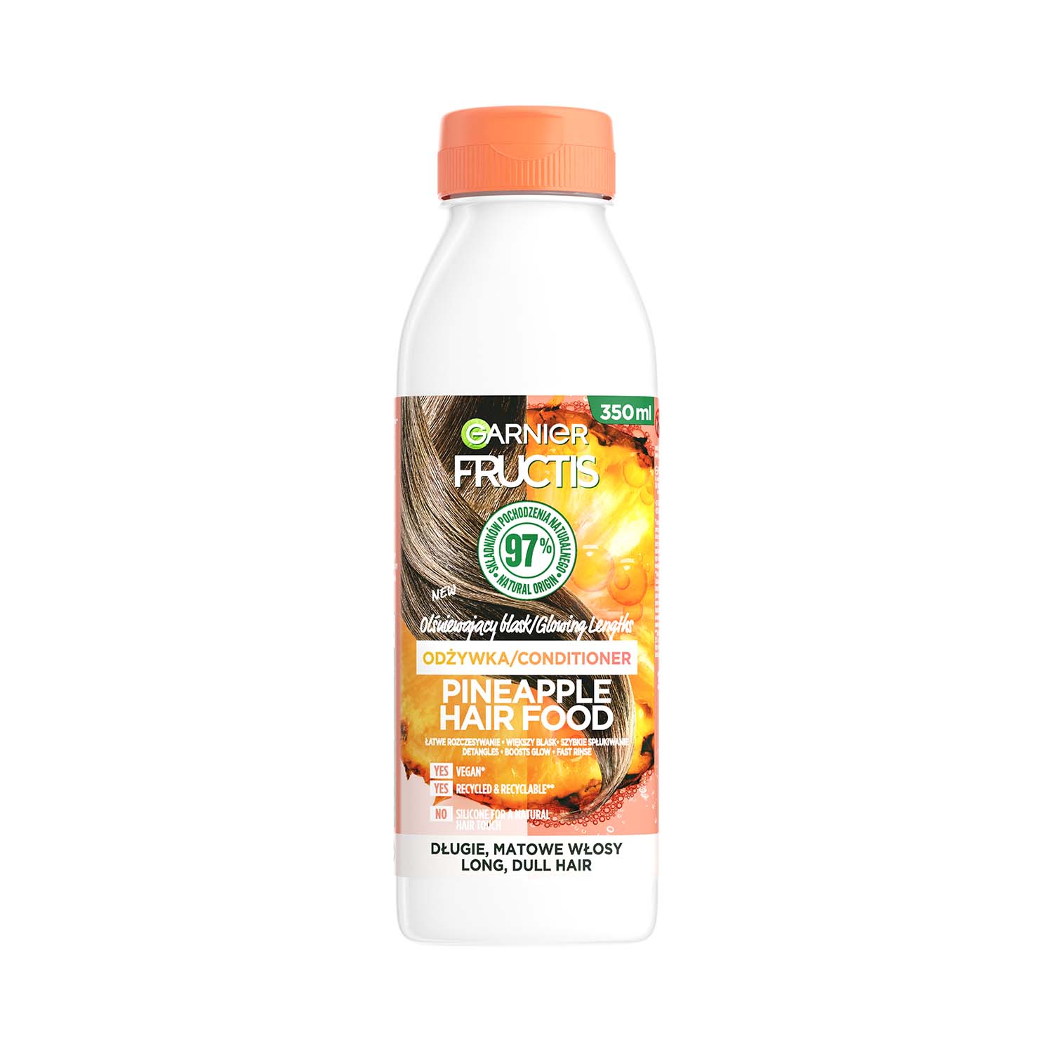 Garnier Fructis Hair Food Pineapple Odżywka do długich, matowych włos&oacute;w 350ml