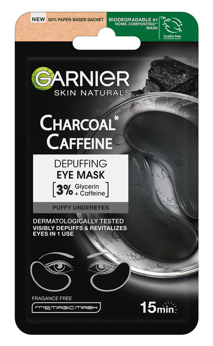 GARNIER PŁATKI POD OCZY CHARCOAL + CAFFEINE EYE 1 SZT main product photo