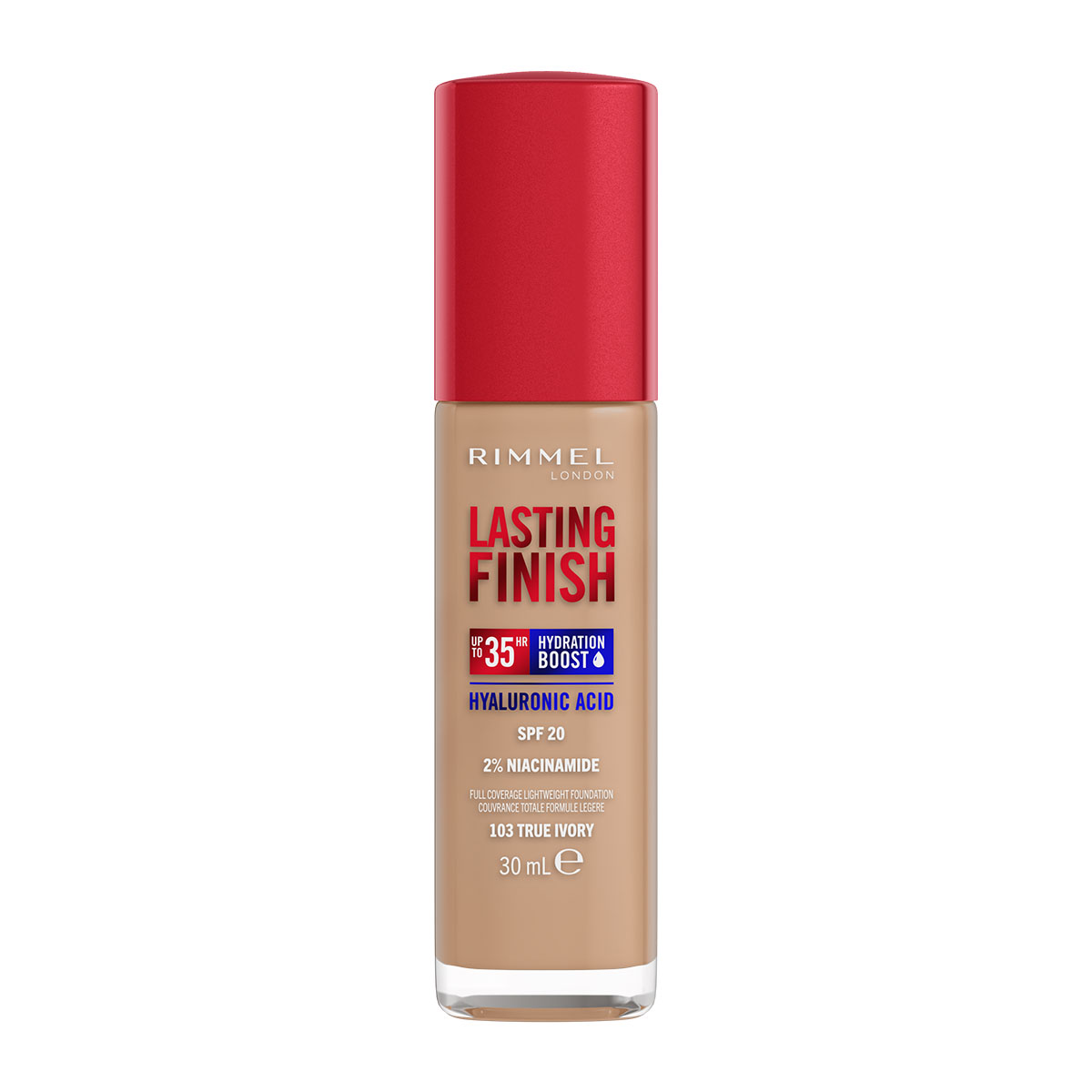 RIMMEL Lasting Finish podkład do twarzy z filtrem SPF20 nr 103 True Ivory