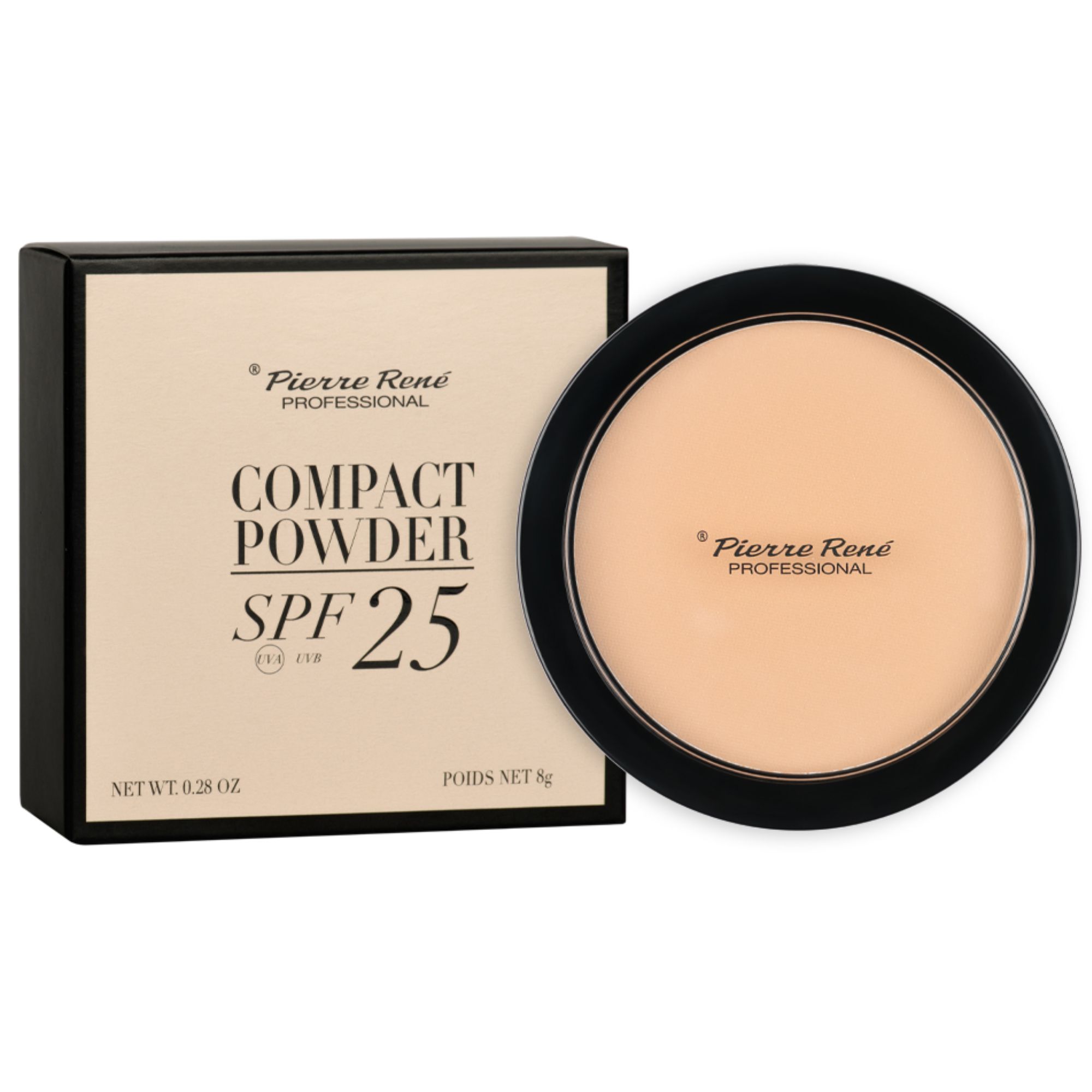 Pierre Rene Compact Powder SPF 25 NR 01 Cream puder prasowany 8 g