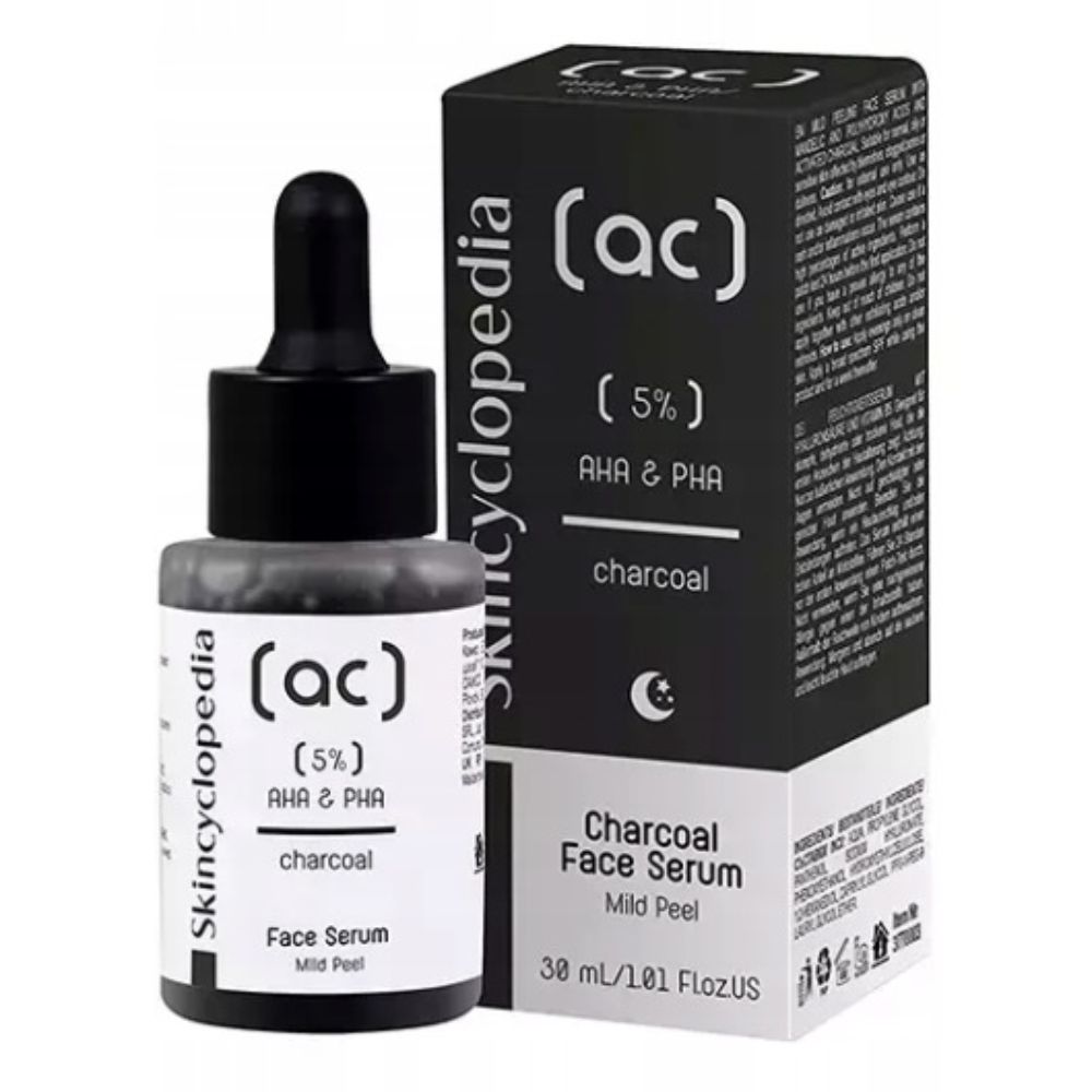 Skincyclopedia serum do twarzy z 5% kompleksem AHA + PHA i węglem aktywnym 30 ml