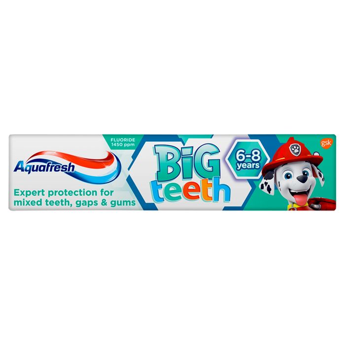 Aquafresh Big Teeth Pasta do zębów z fluorkiem 6-8 lat 50 ml main product photo