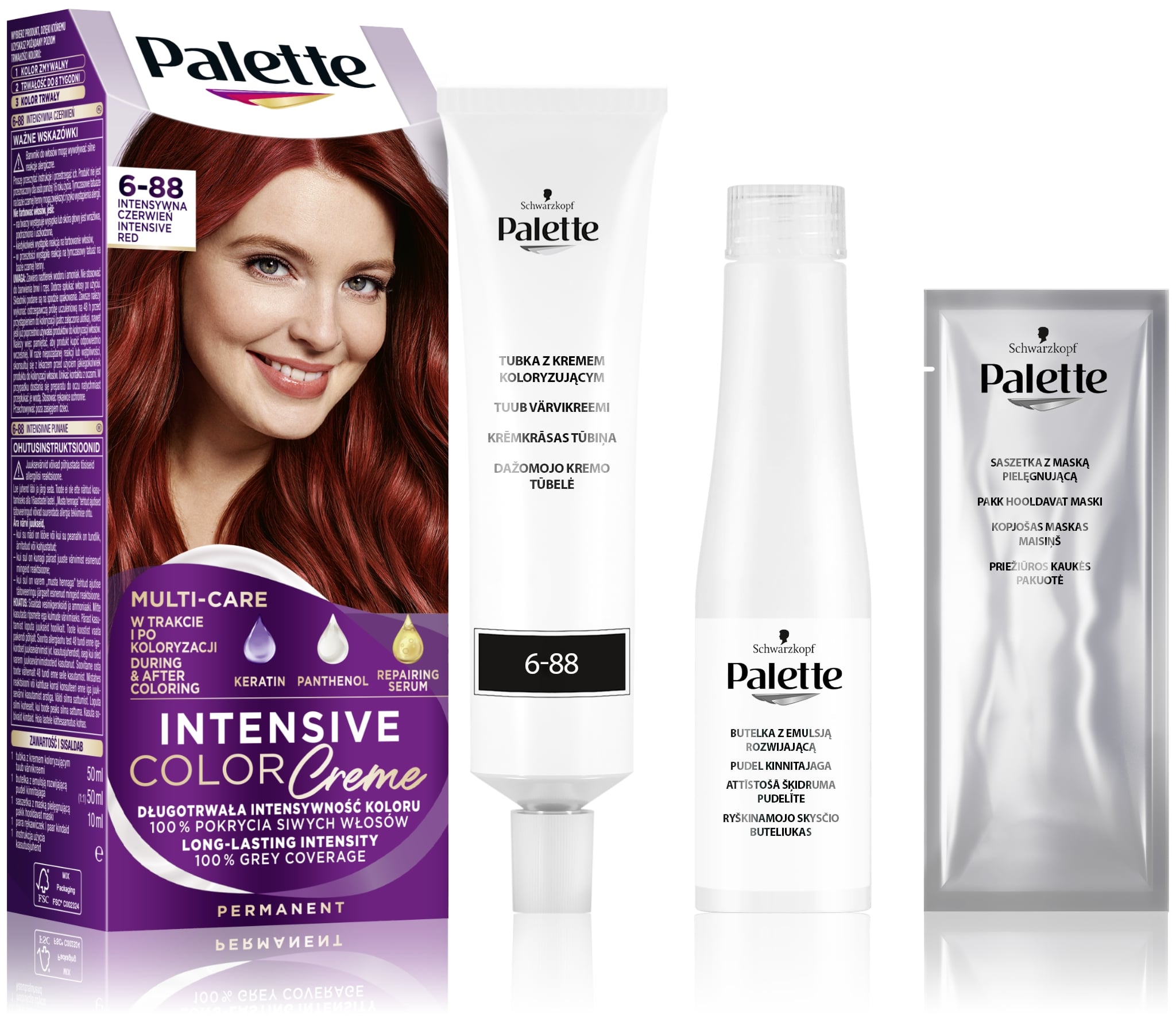 Palette Intensive Color Creme Farba do włosów w kremie 6-88 (RI5) intensywna czerwień