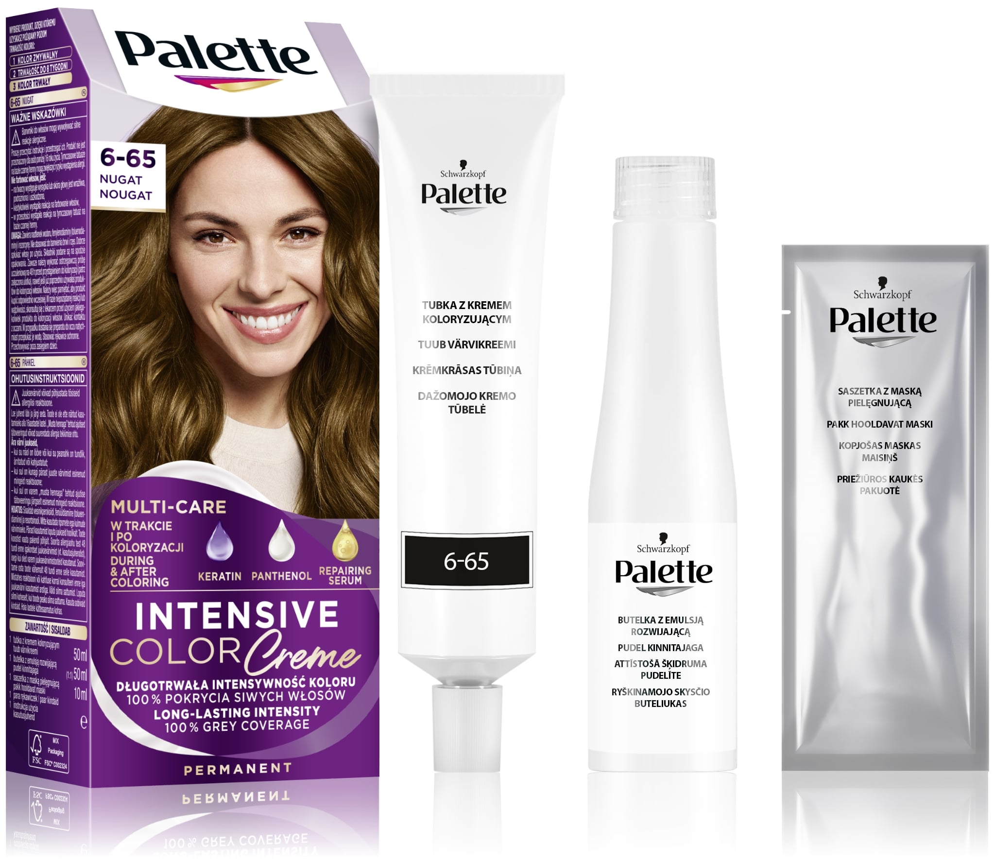 Palette Intensive Color Creme Farba do włosów w kremie 6-65 (W5) nugat