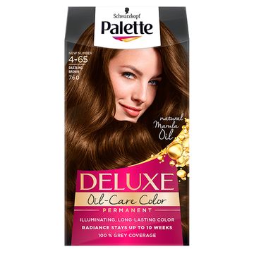 Palette Deluxe Oil-Care Color Farba do włosów 760 (4-65) olśniewający  brąz
