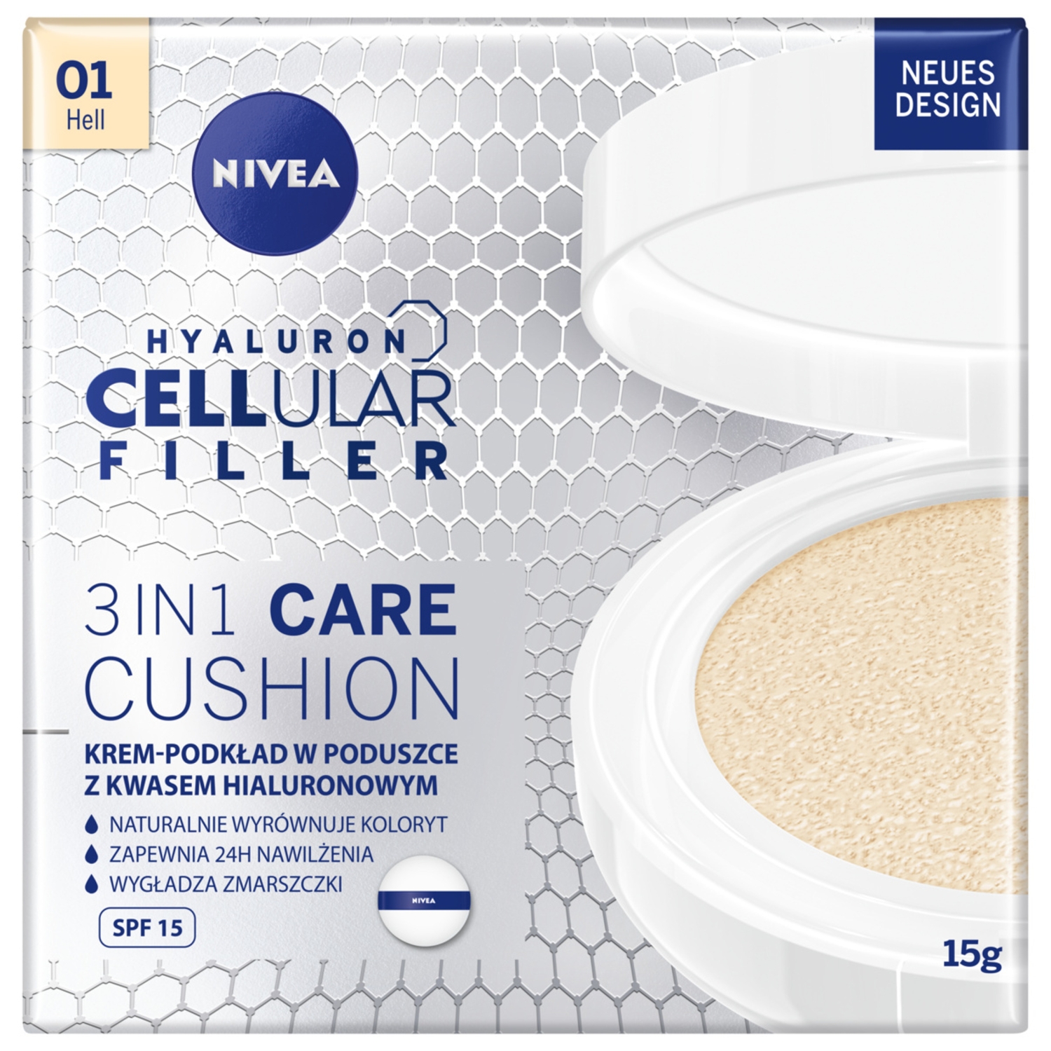 Nivea Hyaluron Cellular Filler Krem-podkład w poduszce kolor jasny 15 ml