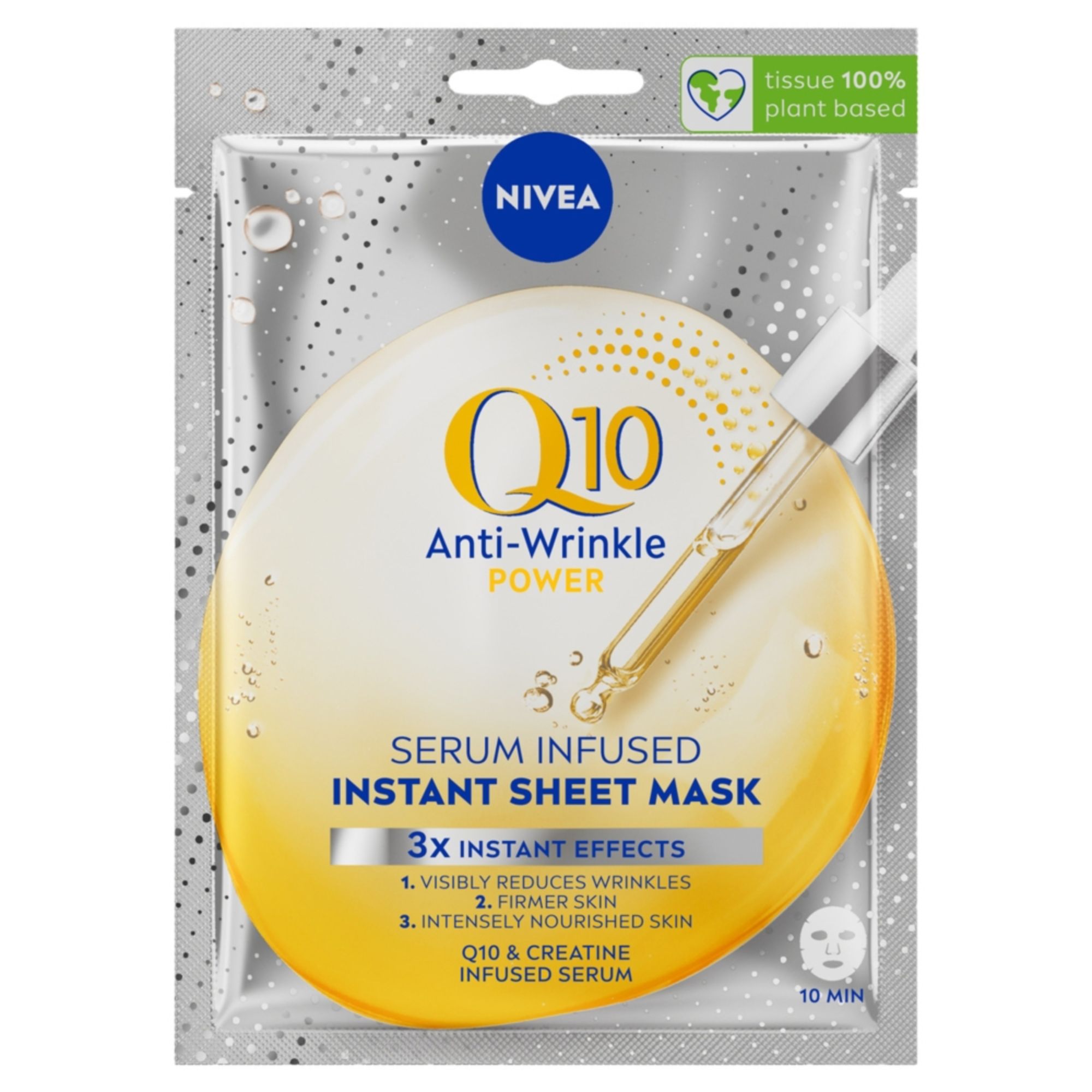 NIVEA Q10 maska w płachcie z serum przeciwzmarszczkowym 1 sztuka