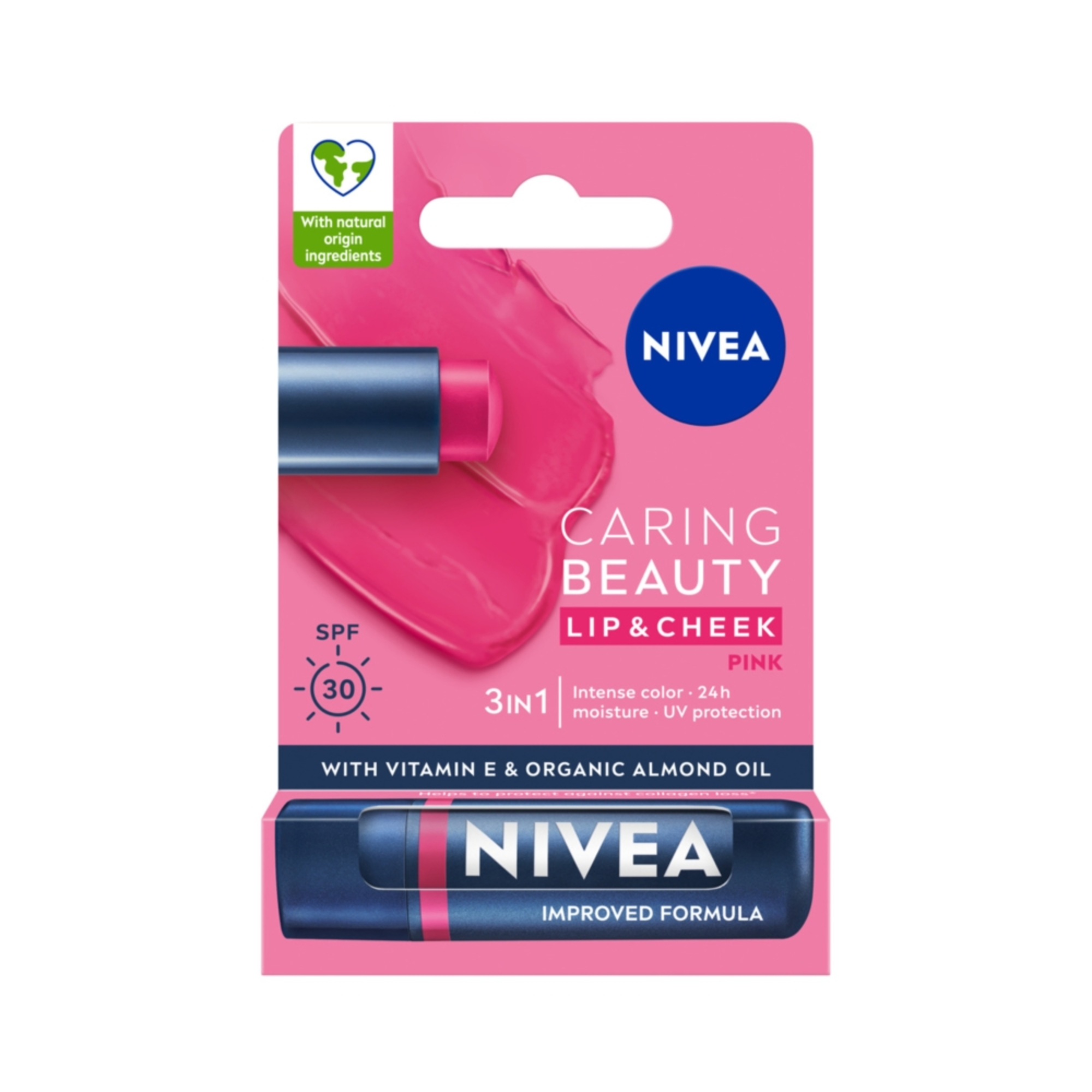 NIVEA Caring Beauty 3w1 Pink pielęgnująca pomadka