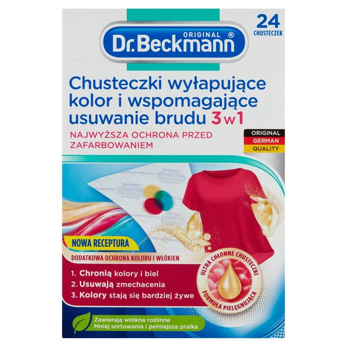 Dr. Beckmann chusteczki wyłapujące kolor i wspomagające usuwanie brudu 3w1 24 sztuki main product photo