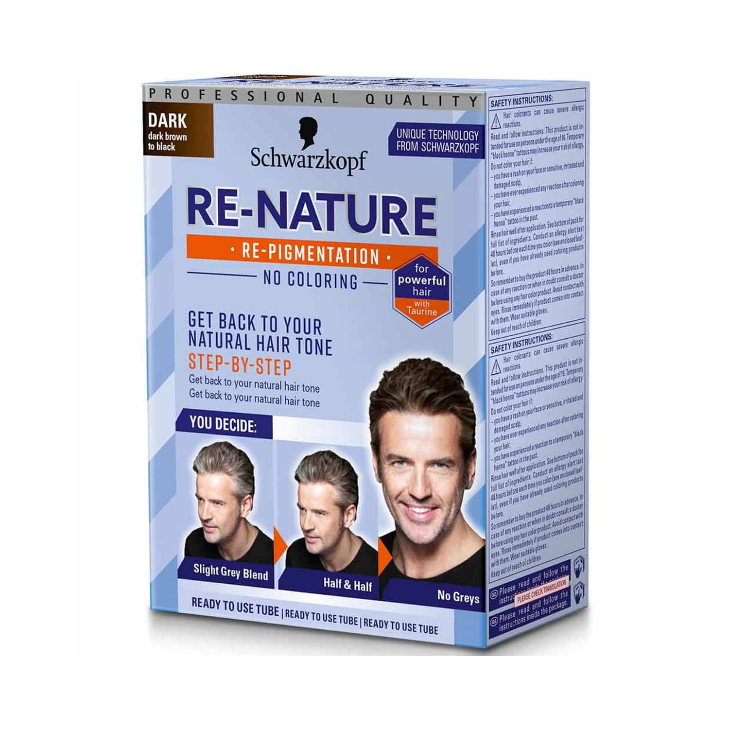 Schwarzkopf Re-Nature Men Dark Krem koloryzujący repigmentacyjny niwelujący siwe włosy