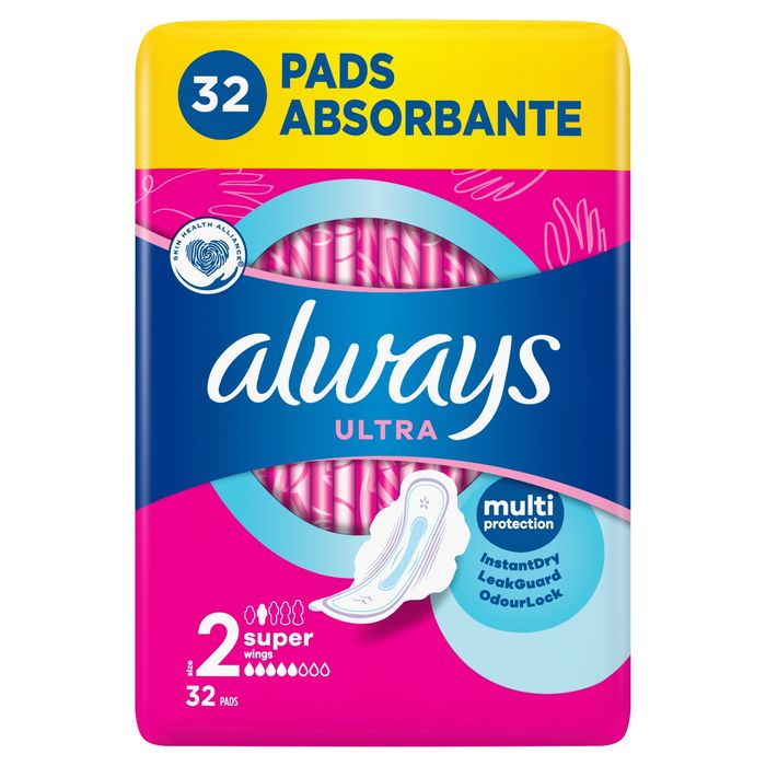 Always Ultra Super (R2) Ze Skrzydełkami Podpaski Sztuk main product photo