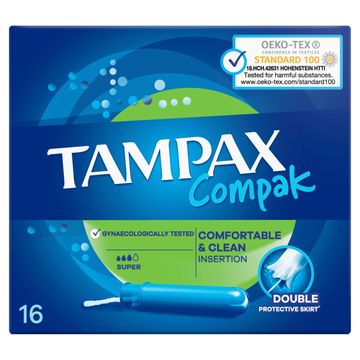 Tampax Compak Super Tampony z aplikatorem, 16 szt