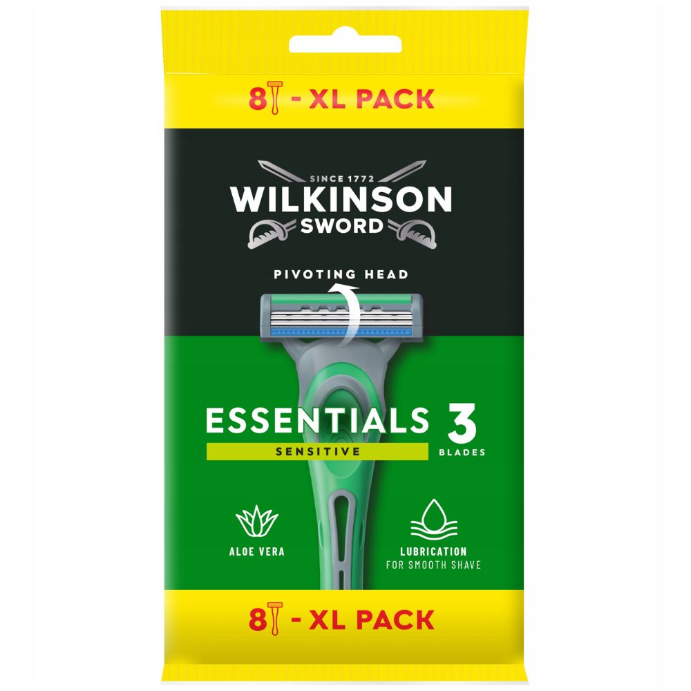 Wilkinson Sword Essentials 3 XL Sensitive maszynka do golenia 3-ostrzowa 8 sztuk