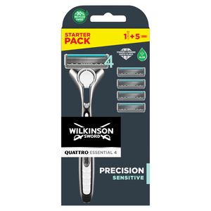 Wilkinson Sword Quattro Essential 4 Precision Sensitive Rączka i 5 ostrzy