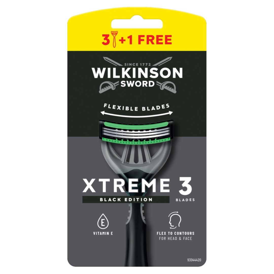 Wilkinson Sword Xtreme 3 Black Edition maszynka do golenia 4 sztuki