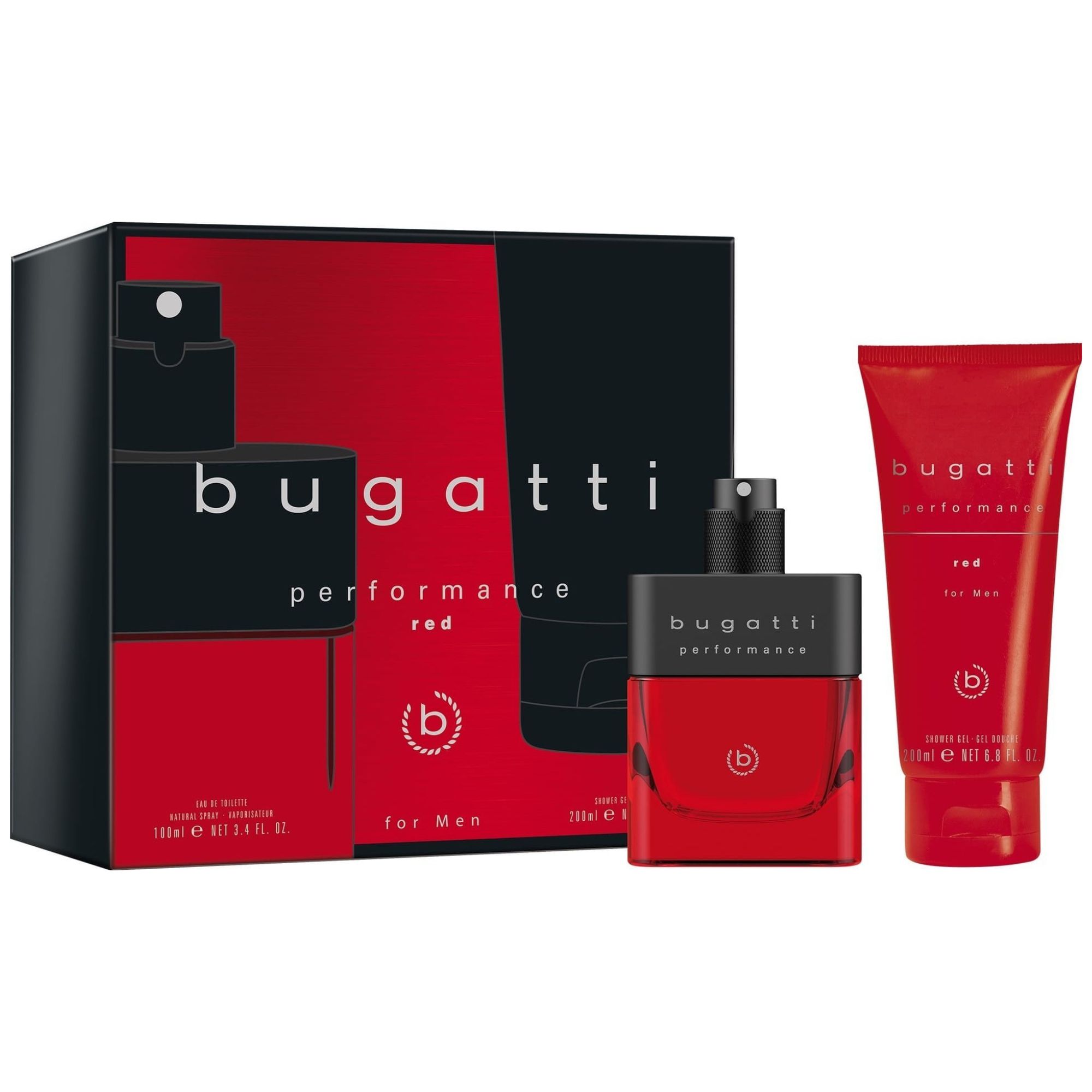 Bugatti performan red woda toaletowa 100 ml + żel 200 ml main product photo