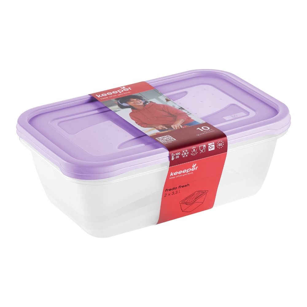 Keeeper Fredo Violet 3,3l Fresh zestaw pojemników na żywność 2 sztuki