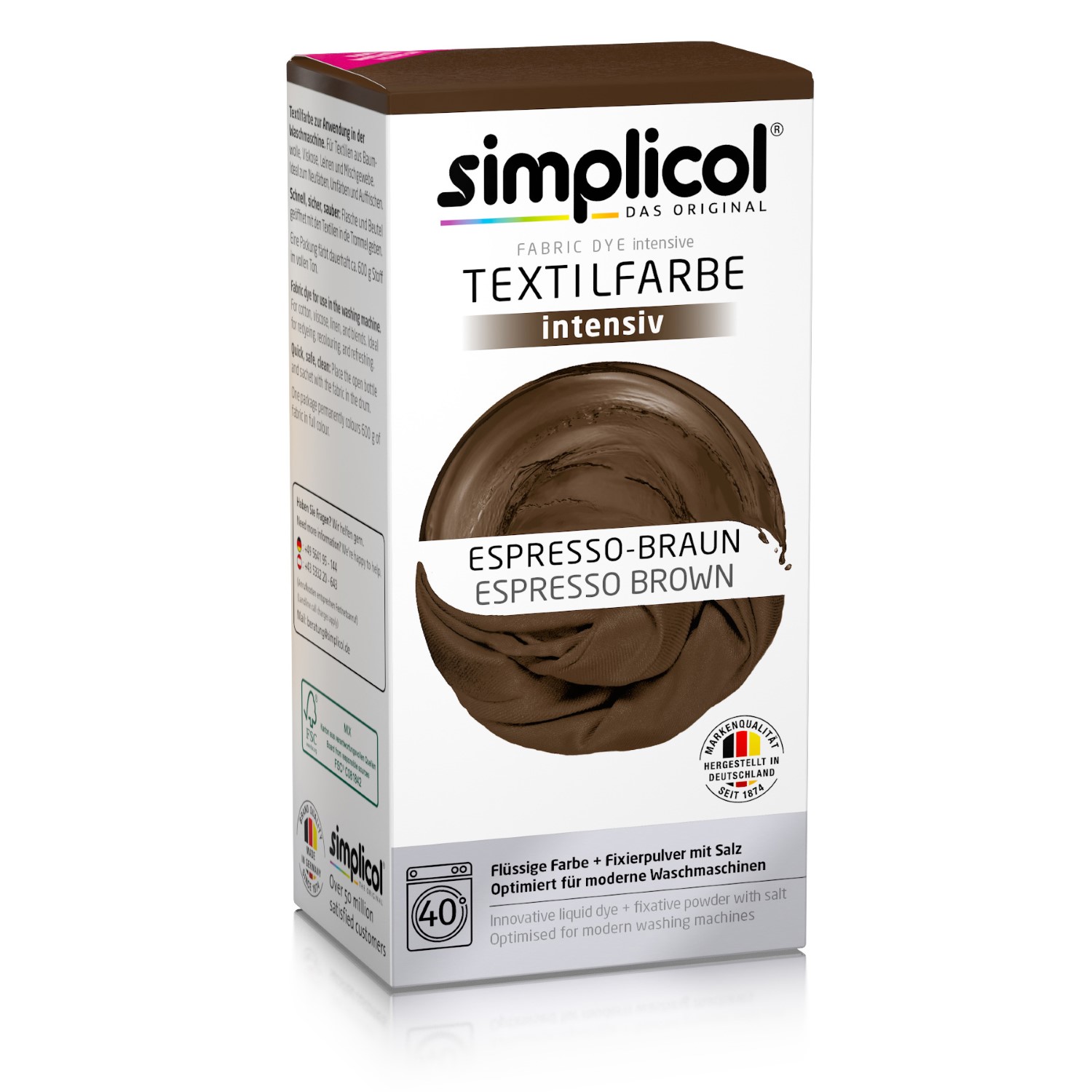 SIMPLICOL BARWNIK DO TKANIN INTENSYWNY BRĄZ ESPRESS 560G