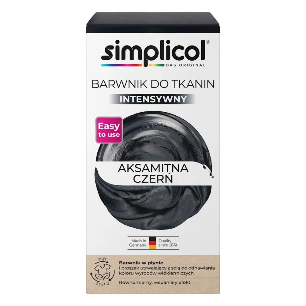 Simplicol barwnik do tkanin Aksamitna Czerń 560 g