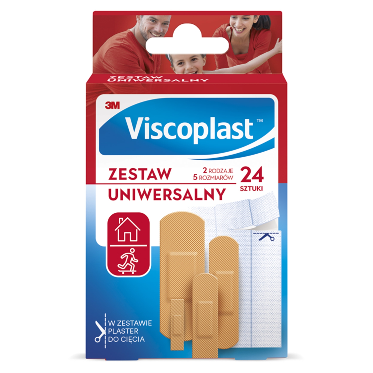 Viscoplast Zestaw plastrów uniwersalny 5 rozmiarów 24 sztuki