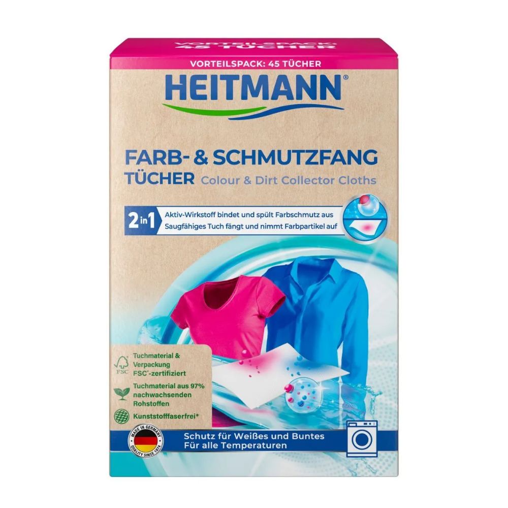 Heitmann chusteczki do prania wyłapujące kolor 45 szt.