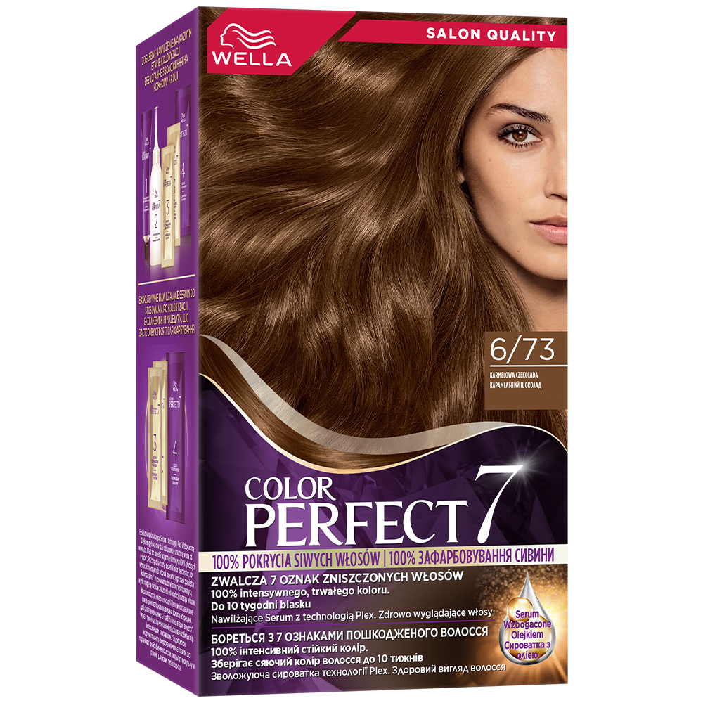 Wella Color Perfect 7, farba do włosów, 6/73 karmelowa czekolada