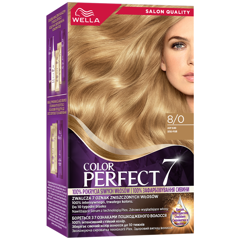 Wella Color Perfect 7, farba do włosów, 8/0 Jasny Blond, 50ml