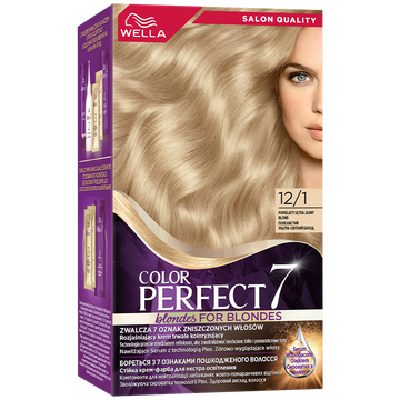 Wella Color Perfect 7, farba do włosów, 12/1 Popielaty Ultra Jasny Blond, 50ml