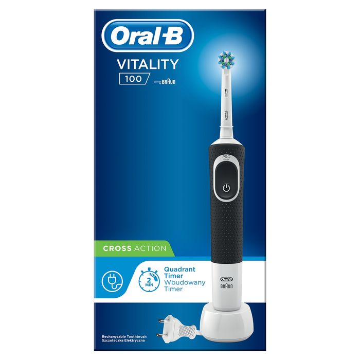 Oral-B Vitality 100 Szczoteczka elektryczna stworzona w technologii Braun, czarna main product photo