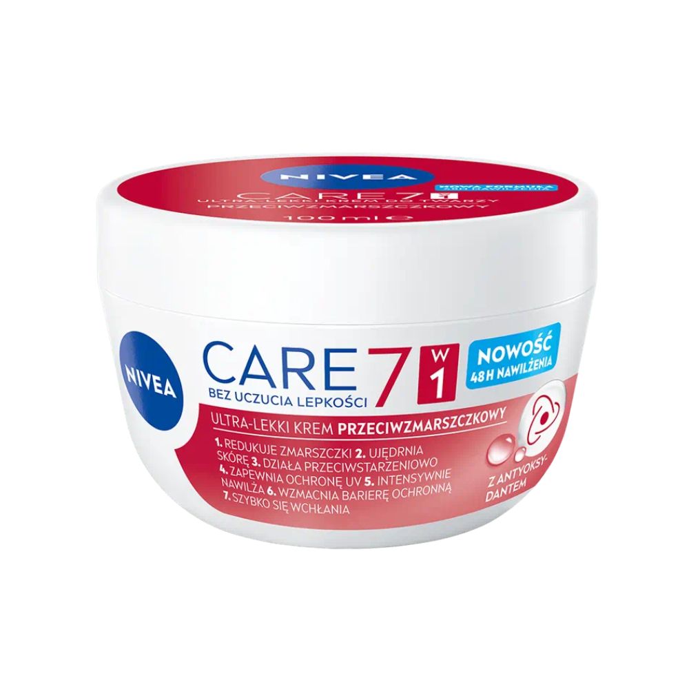 Nivea Care 7w1 Przeciwzmarszczkowy Lekki krem do twarzy 100 ml