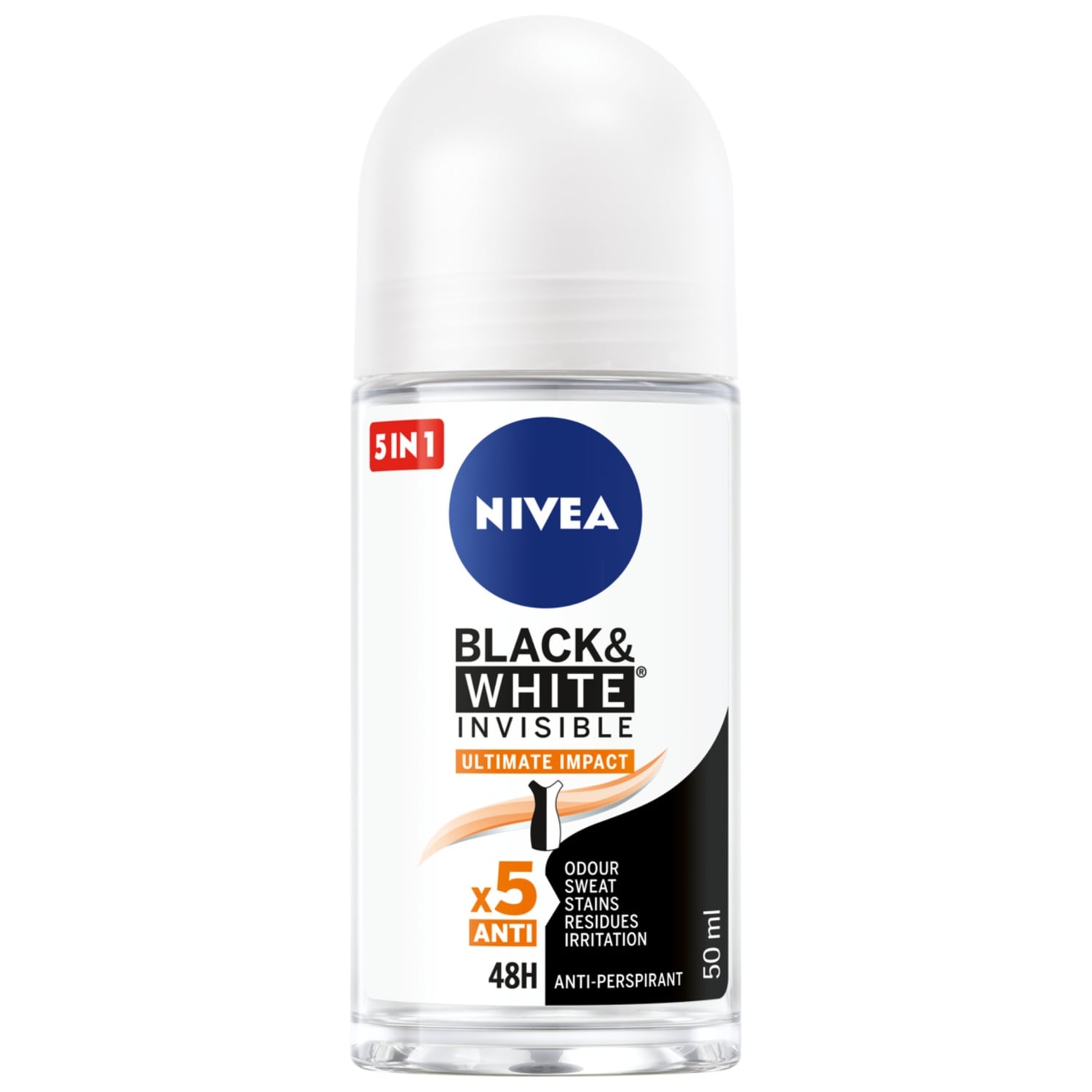 Nivea Black&White Invisible Ultimate Impact Antyperspirant Roll ON 50 ml