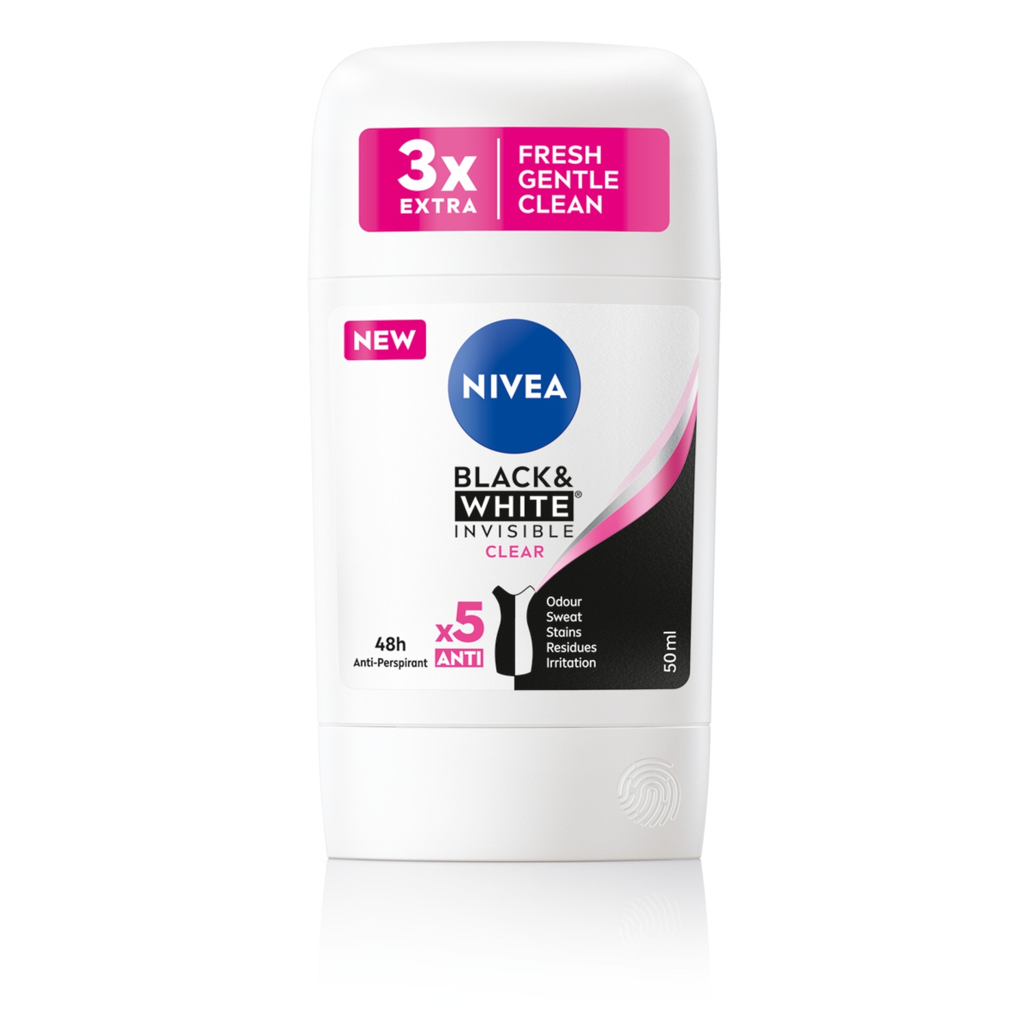 Nivea Black & White Clear Antyperspirant w sztyfcie 50 ml